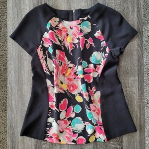 LOFT Short Sleeve Floral Blouse